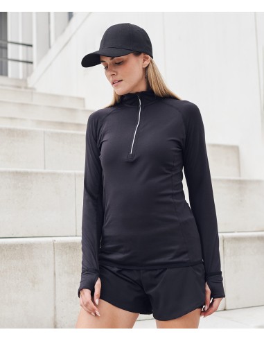 T-TL563-Haut manches longues zip ¼ femme